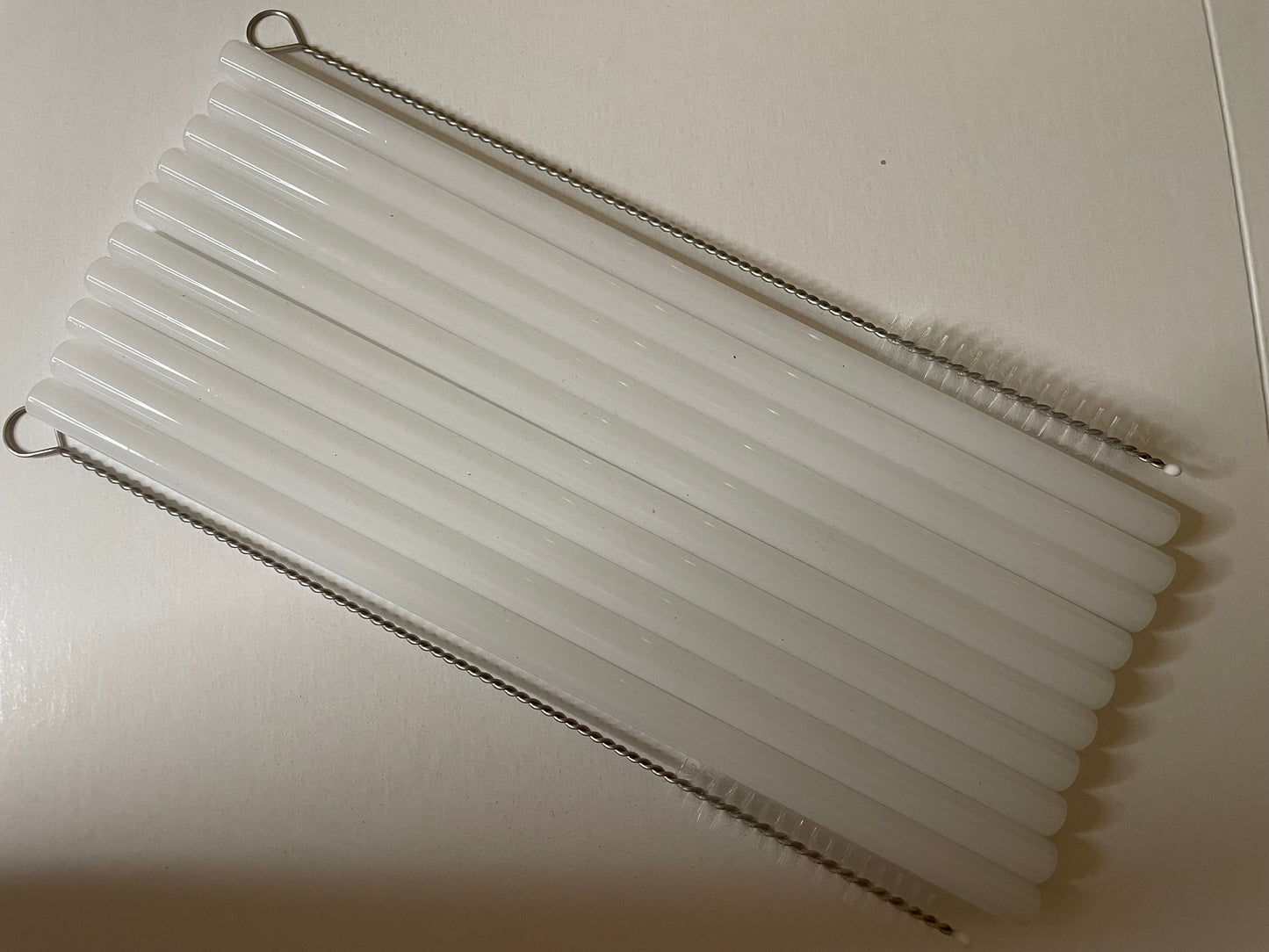 White Glass Straws
