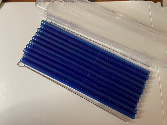 Blue Glass Straw