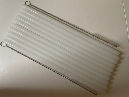 White Glass Straws