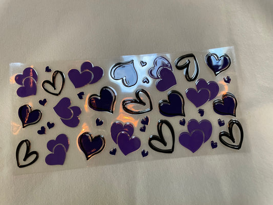 black and purple hearts