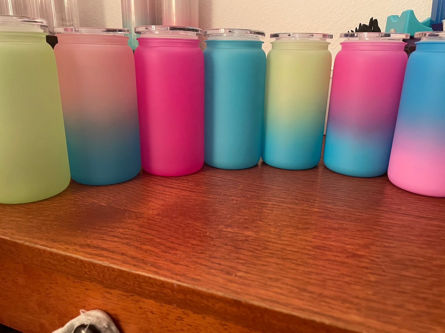 Plastic solid color and ombre tumblers