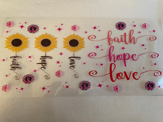 faith, hope, and love sunflowers