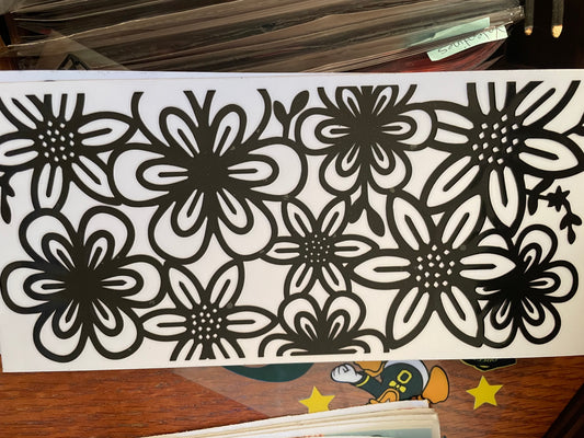 black and white flower