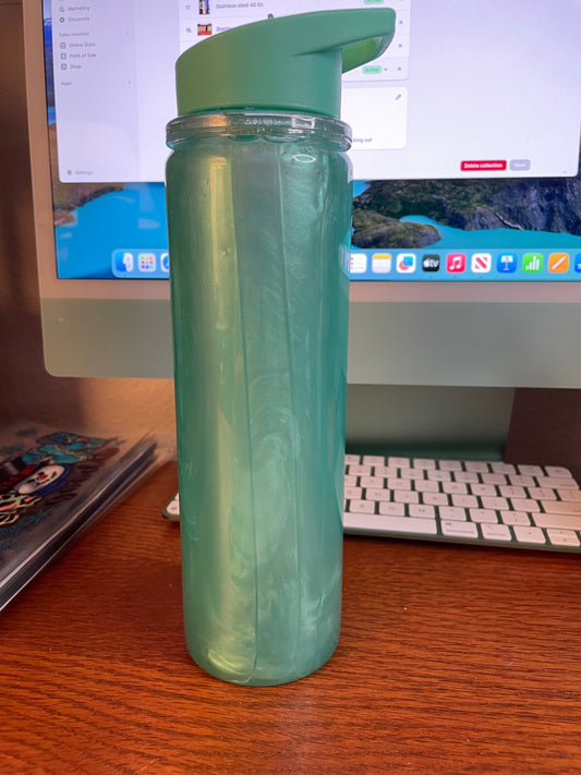 water bottle green mica